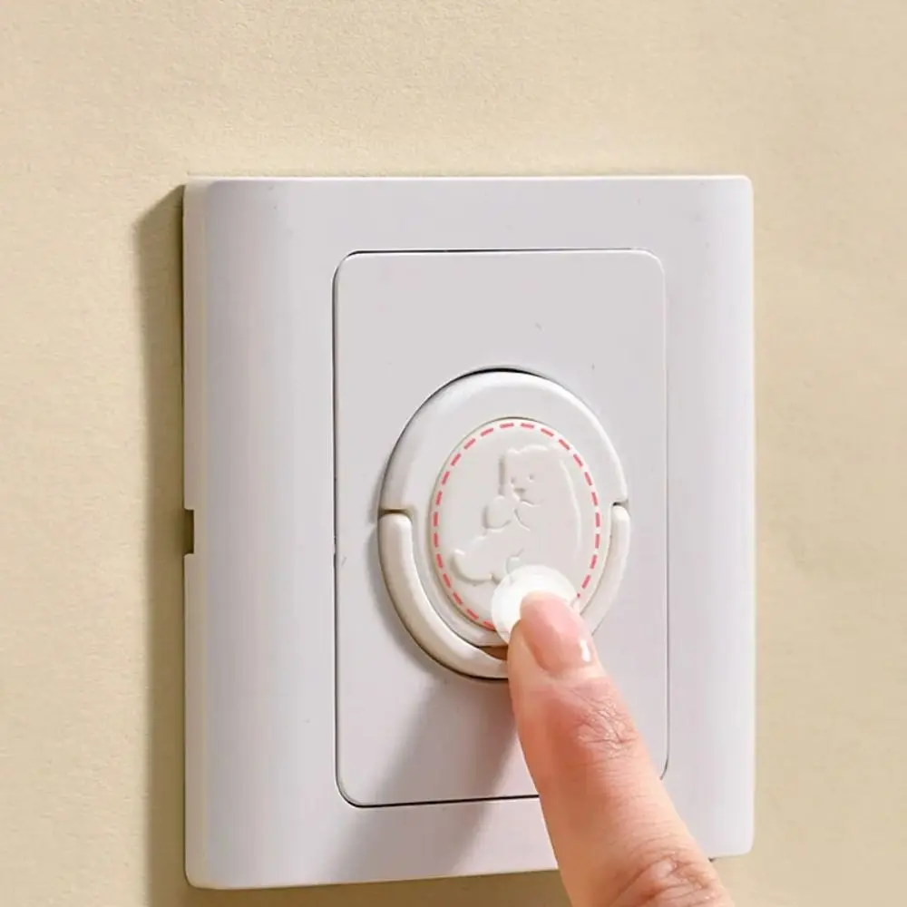 Cubiertas de enchufe de seguridad antielectricas para bebé, cubierta protectora de enchufe de oso bonito de dibujos animados, diseño de hebilla a prueba de polvo, 10 Uds. - imagen 2