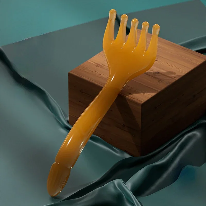 Masajeador de cabeza de resina raspadora de cabeza de cinco garras para cuello y pierna, Gua Sha para el cuero cabelludo, palo de masaje corporal, masaje de garra raspadora - imagen 5