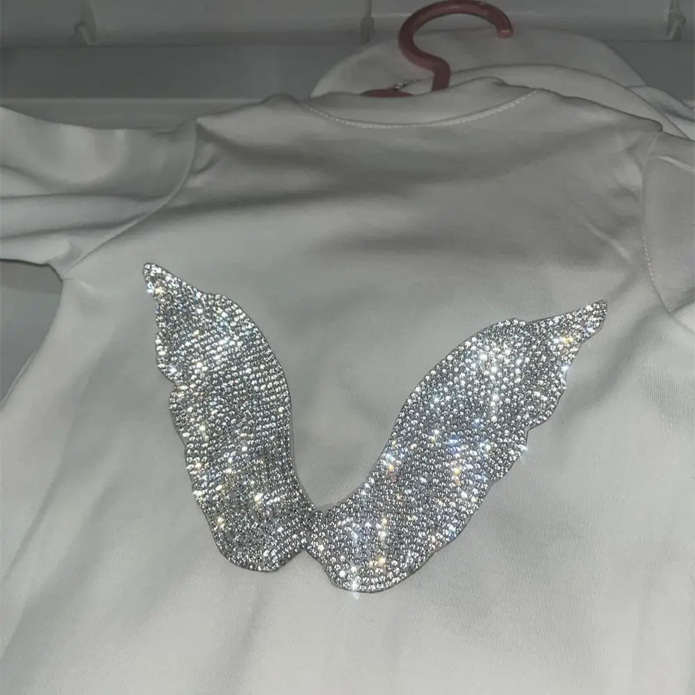 Alas de ángulo de lujo para muñecas, diamantes de imitación, pegamento caliente, hierro en materiales brillantes, accesorios - imagen 2