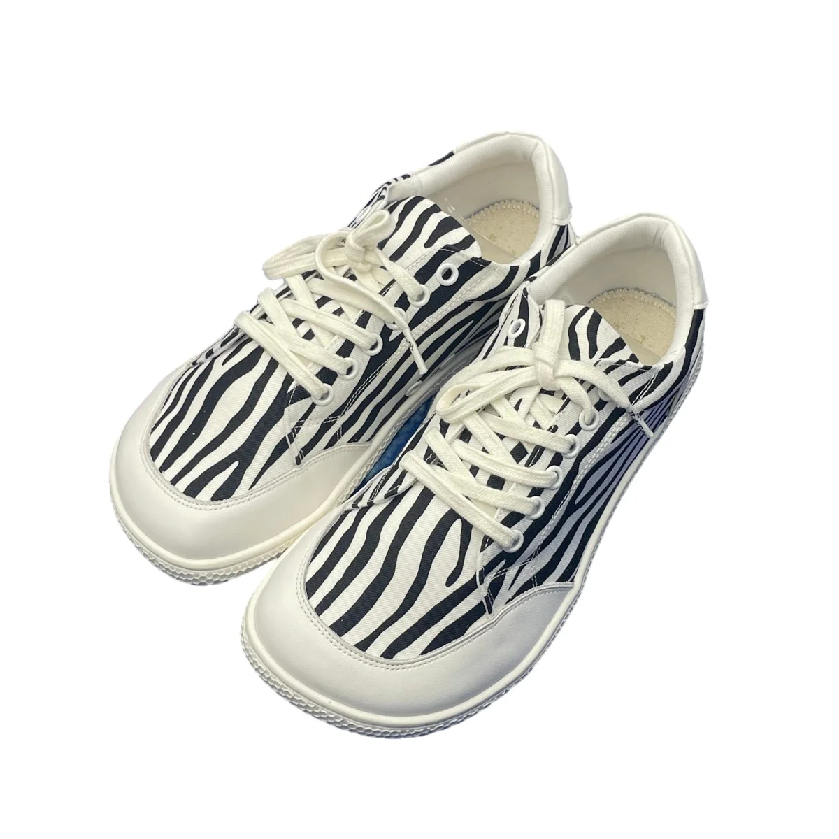 Tipsietoes-zapatillas de deporte descalzas de cuero genuino + lona para hombre y mujer, suela plana suave sin caída, puntera más ancha, peso ligero y Flexible - imagen 2