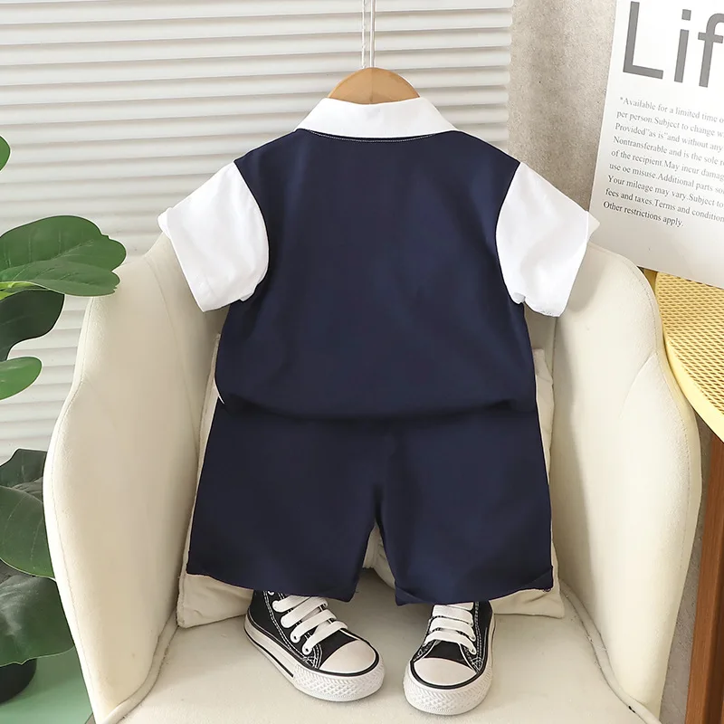 Nuevo conjunto de ropa de verano para bebés, camiseta para niños, pantalones cortos, 2 unids/set, ropa para niñas, disfraz infantil de moda, chándales para niños pequeños - imagen 4