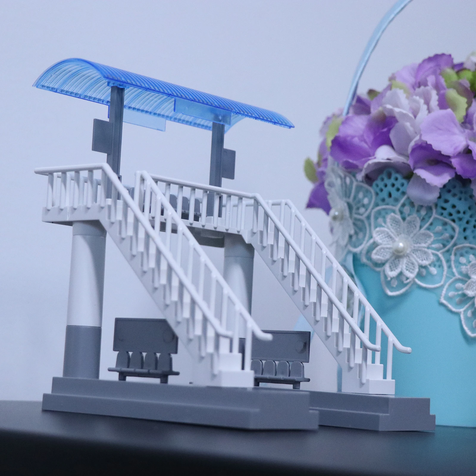 Modelo de construcción de plataforma de estación de tren para Micro paisaje, accesorios de Diorama de ferrocarril - imagen 4