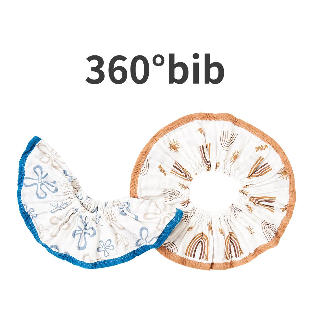 HappyFlute One Piece 360 °   Baberos unisex suaves y absorbentes con diseño de jersey elástico de algodón de bambú con rotación de grados y doble estampado - imagen 2