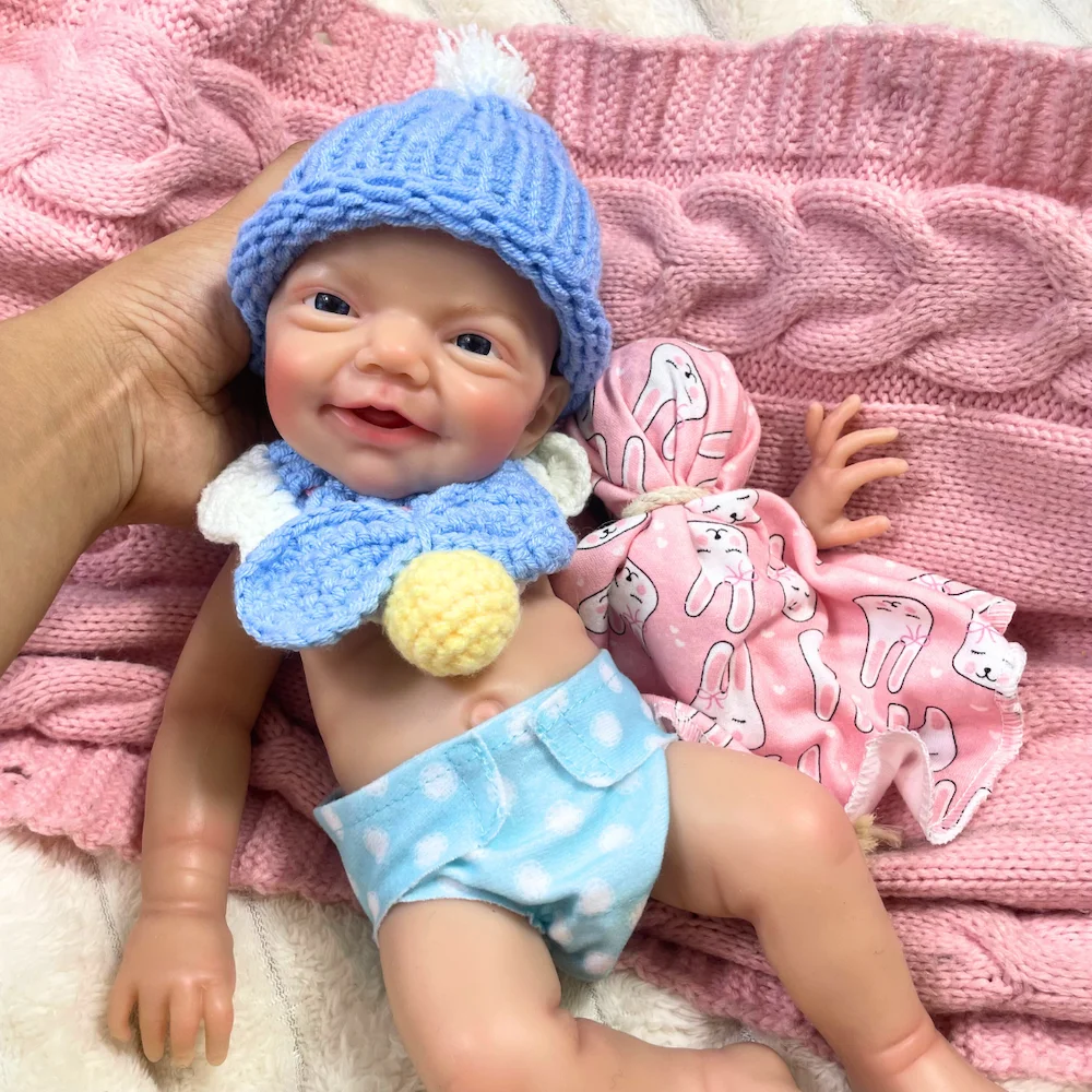 Mini muñeca Reborn Charlie de 13 pulgadas para niño o niña, muñeca Reborn de silicona completa, cuerpo lavable, muñeca de silicona, regalo de cumpleaños y Navidad