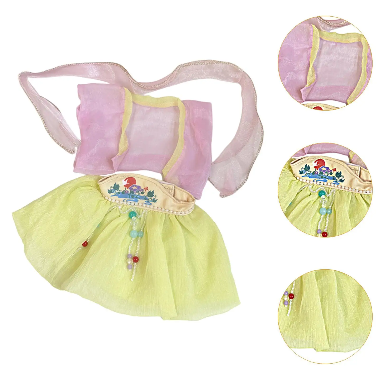 Ropa de muñeca de peluche de 38cm, accesorios de muñeca de peluche a la moda, disfraz de vestido antiguo tradicional chino suave, traje de muñeca - imagen 5