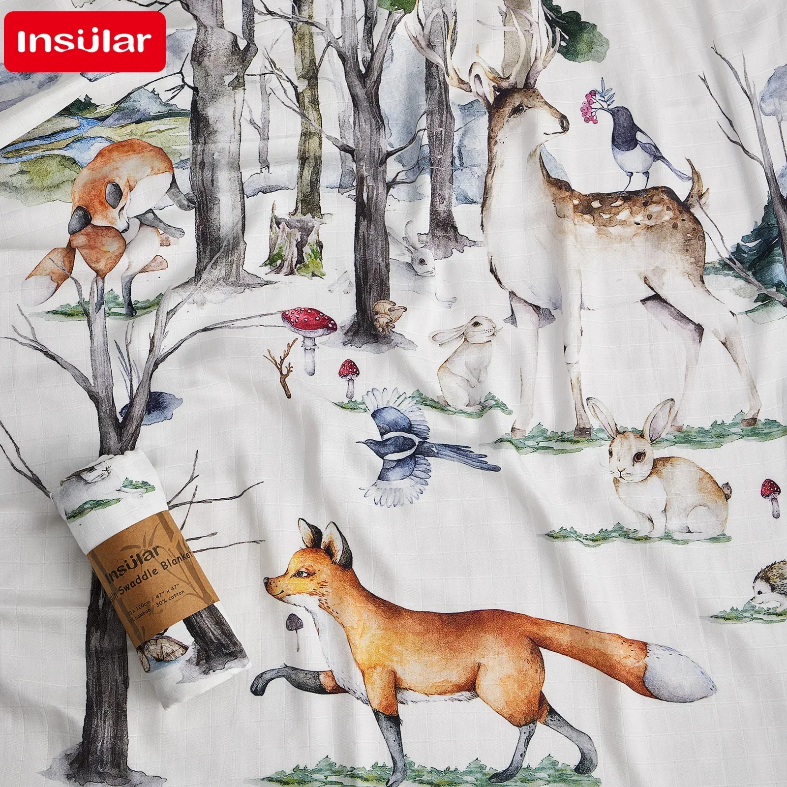 Manta de muselina de algodón para bebé, manta suave para recién nacido, gasa de baño, saco de dormir para niños, cubierta para cochecito de 130x130cm - imagen 3