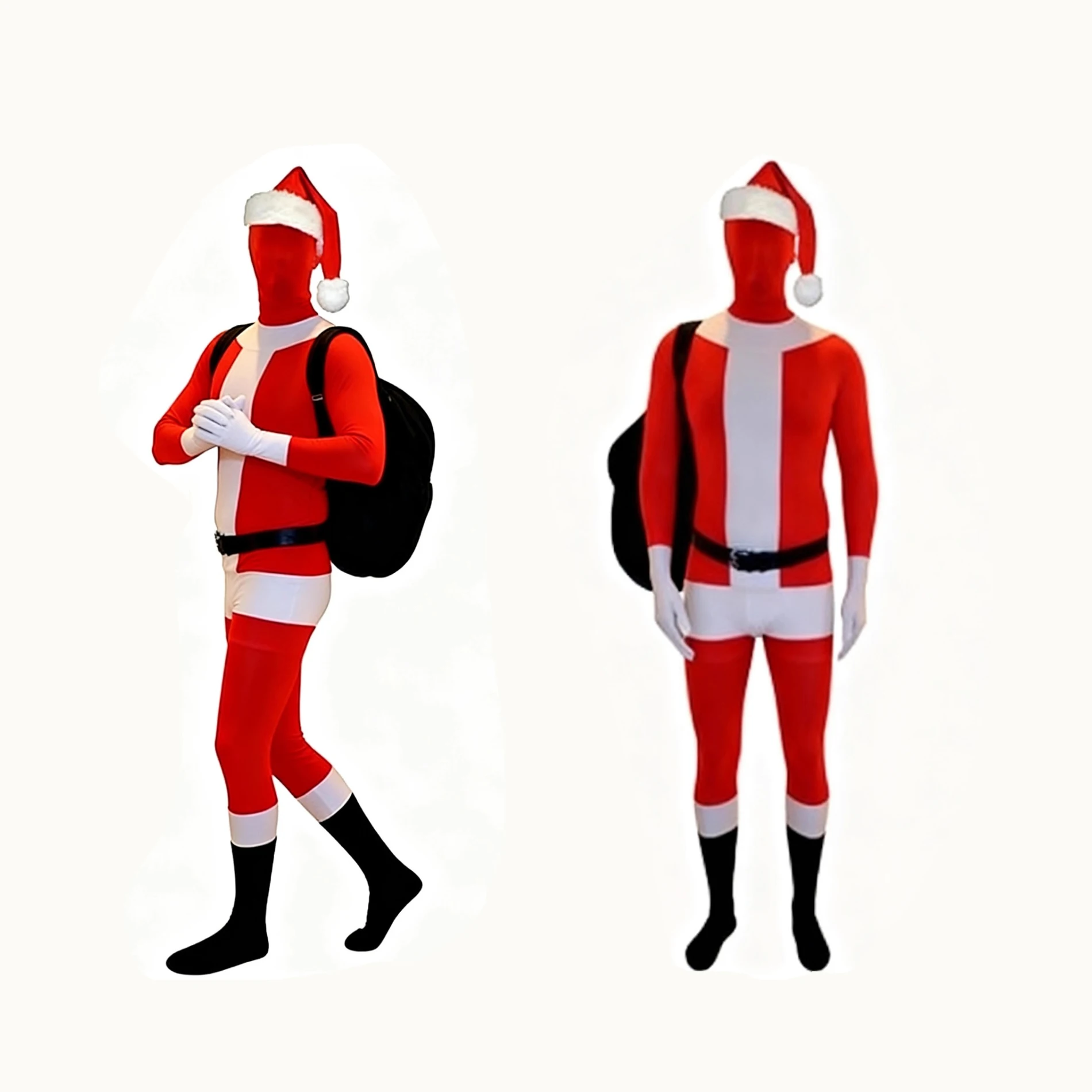 Nuevo modelo de traje de Cosplay de Papá Noel para hombres y mujeres, conjunto de mono de Papá Noel de manga larga, juego de rol festivo ajustado para niños - imagen 5