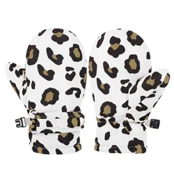 Guantes de ski impermeables para niños – Estampado leopardo
