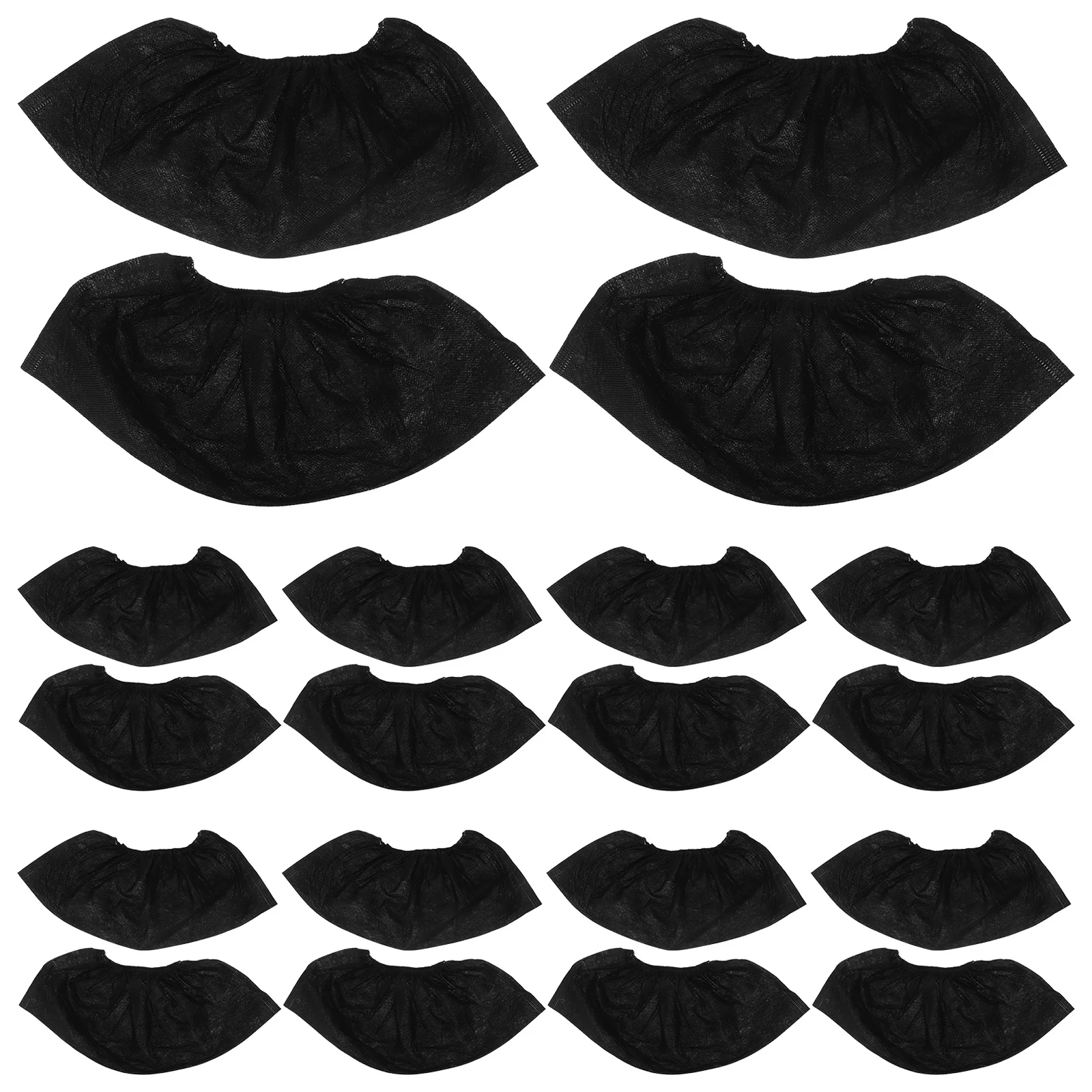100 Uds. Cubierta de zapato desechable no tejida negra, cubiertas gruesas de zapatos no tejidas para laboratorios, salones, talleres, talla única