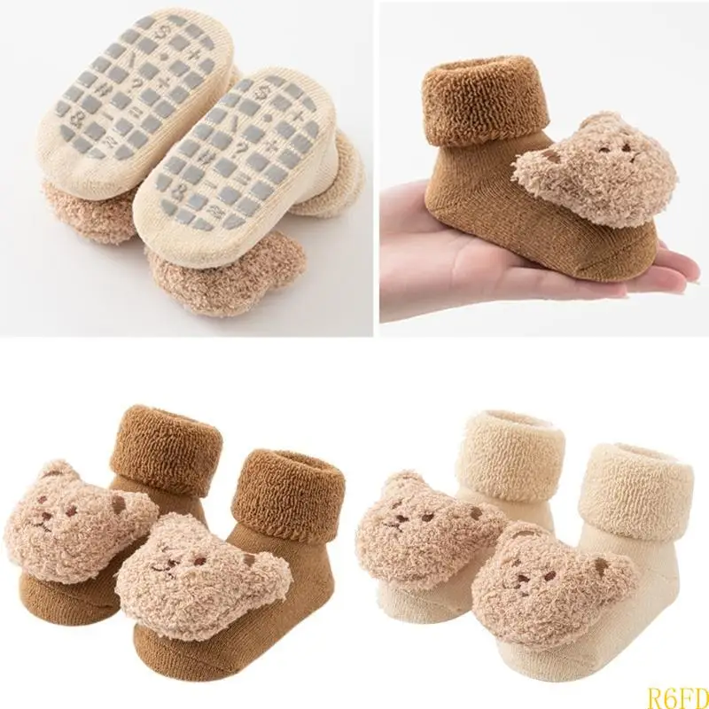 R6FD Calcetines para niños sin deslizamiento para niños y niñas aseguran seguridad y comodidad para niños y niñas