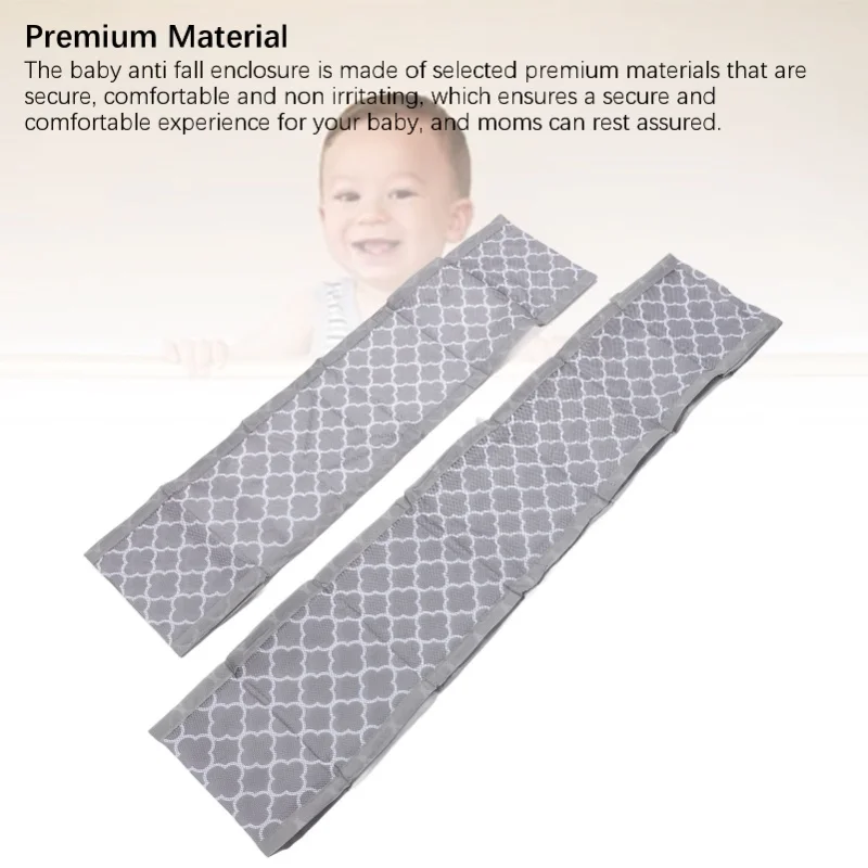 Parachoques para cama de bebé de malla transpirable, forro de cuna de malla suave, Protector de cuna anticaída para bebé, color gris ciruela, 2 uds. - imagen 4