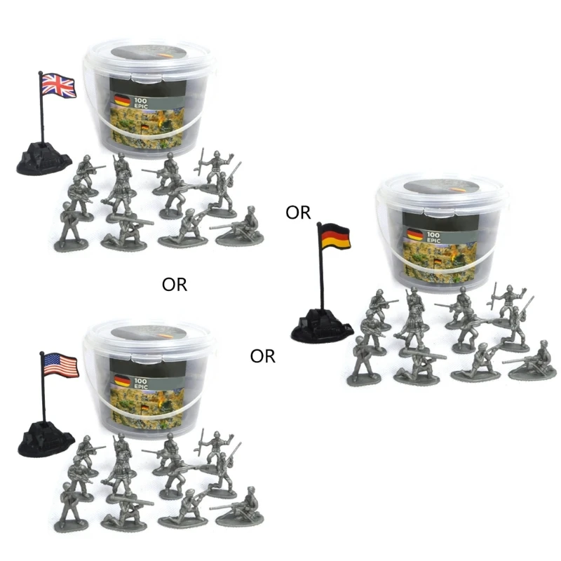 100 Uds. Juguete para niños, Mini figuras de soldados militares, modelos, juego, decoración de escritorio, ejército para niños pequeños, juguete para hombres y niños, accesorios de regalo - imagen 2