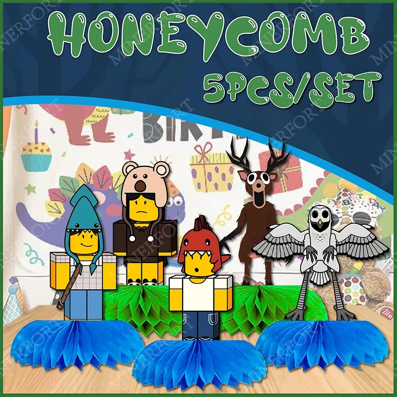 Roblox 99 noches en el bosque combinación de panal juego de dibujos animados temático juego de vajilla para decoración cumpleaños fiesta de bienvenida al bebé