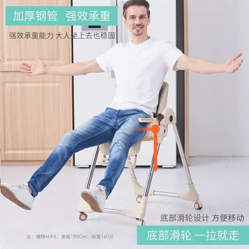 Silla de comedor para niños, silla de comedor para bebé, asiento de mesa de comedor portátil multifuncional plegable para bebé - imagen 3