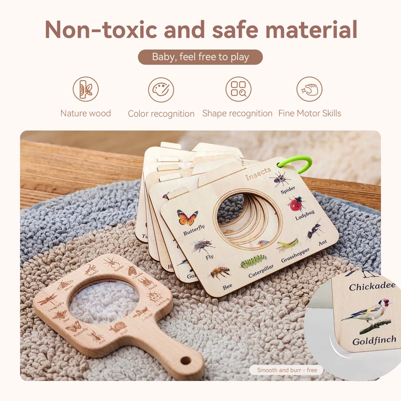 Lupa infantil de madera para explorar – Juguete educativo - imagen 5