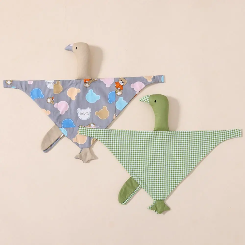 Muñecas para dormir de ganso de algodón puro para bebé, almohada calmante de cisne, toalla de Saliva para recién nacido, adornos interactivos, juguete para acurrucarse de gansos para chico - imagen 2