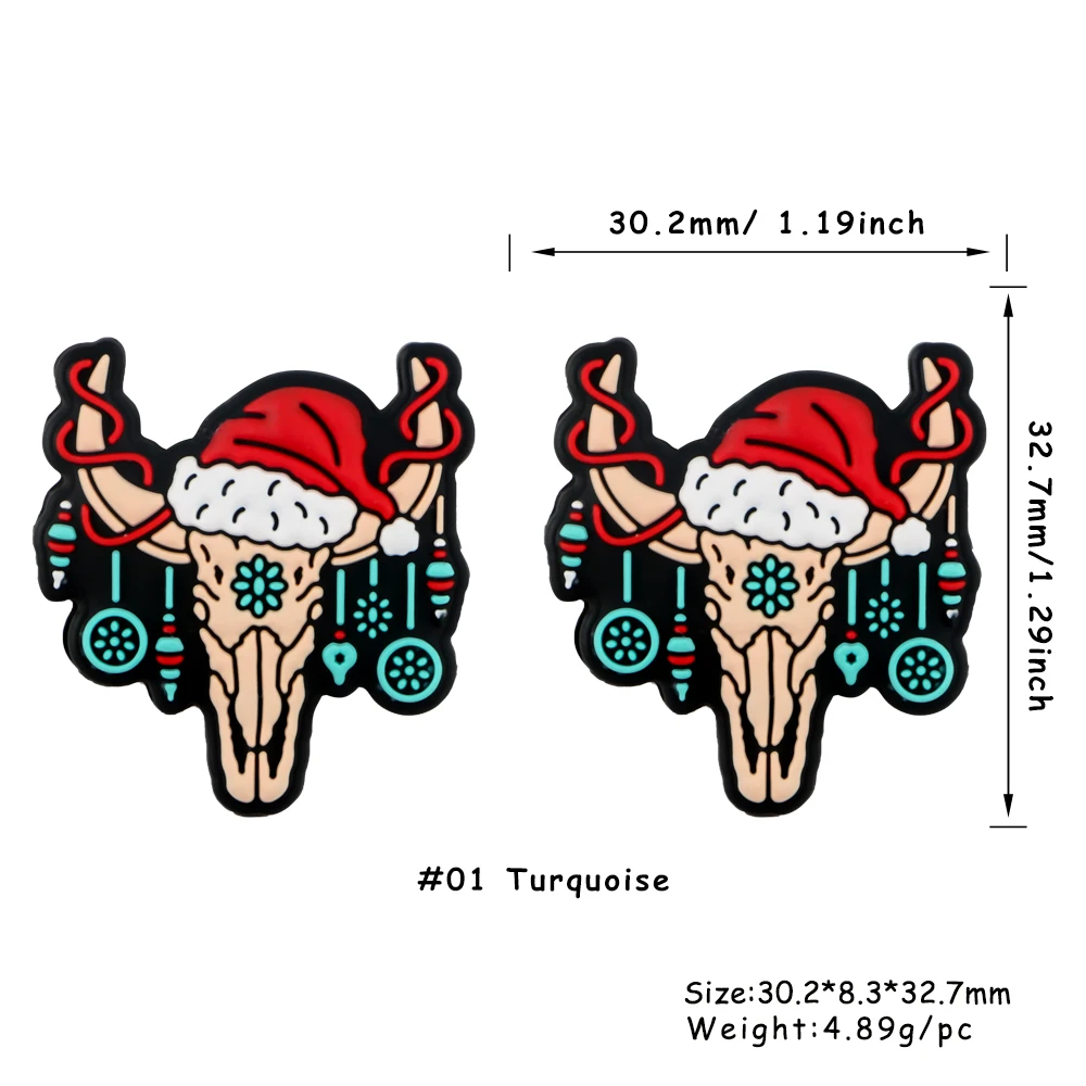 Cuentas focales de silicona para llavero, pulsera, accesorio para bolígrafo, productos hechos a mano, 5/10 piezas, nuevo estilo navideño - imagen 5