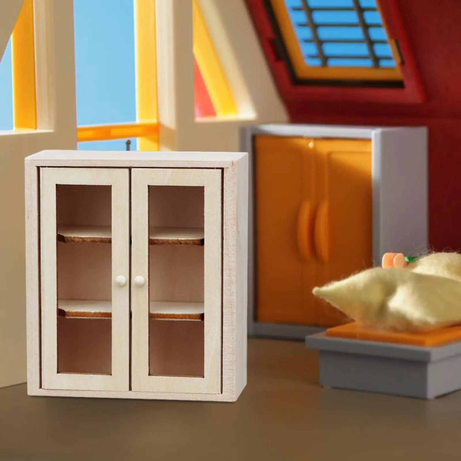 1:12 Dollhouse Cabinet Miniature Storage Cabinet Gift Landscape Decorations