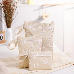 Bolsa seca húmeda impermeable de tela reciclada, pañales portátil, almacenamiento sanitario, 3 uds