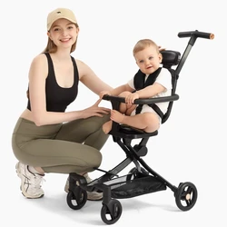 Cochecito de bebé plegable con asa extraíble para todo el año