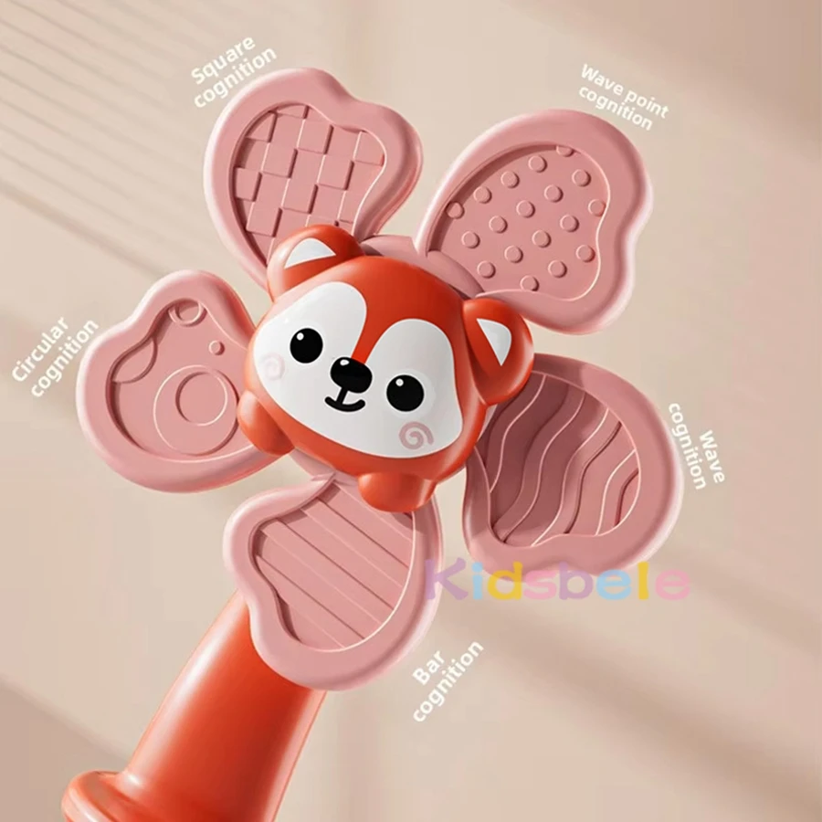 Juguete giratorio de animales para bebé con sonajero giratorio sensorial con ventosa, juguete antiestrés de Aprendizaje Temprano Montessori para trona, coche y baño - imagen 4