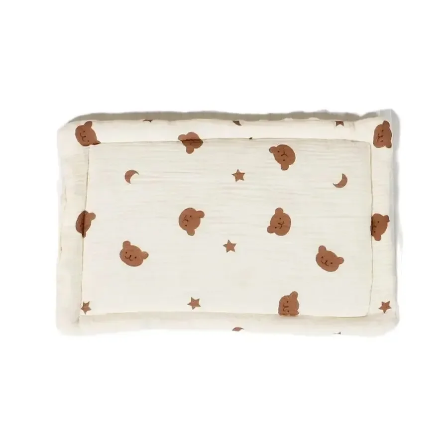 Almohada de algodón para bebé recién nacido de 0 a 12 meses, almohada Universal suave y transpirable con absorción para siesta, accesorios para bebés - imagen 2