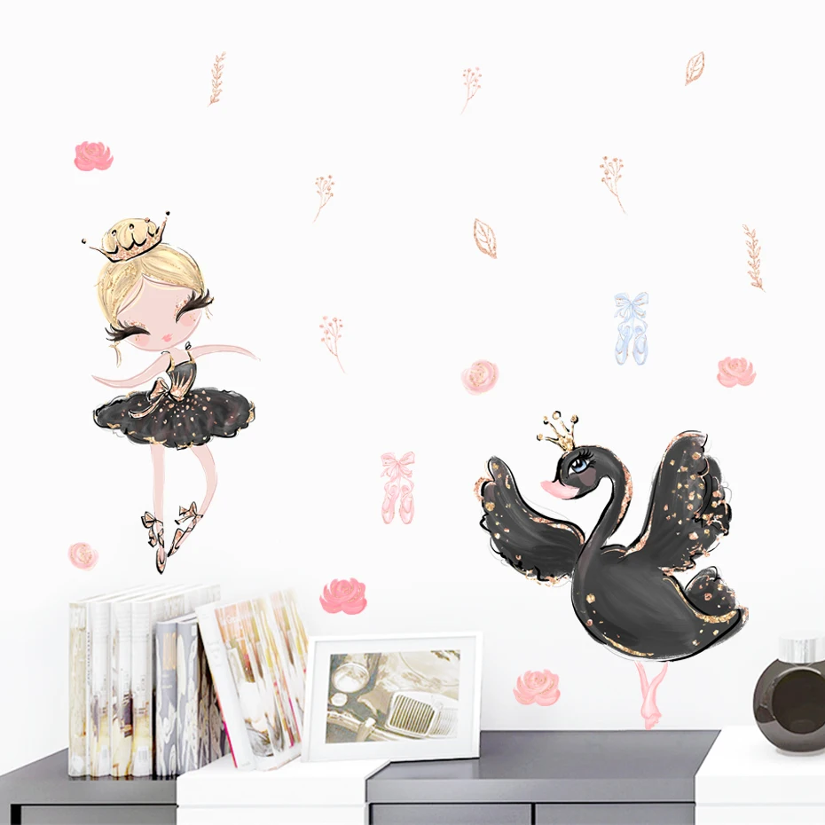 Pegatinas murales bailarina blanca para decoración habitación infantil - imagen 4