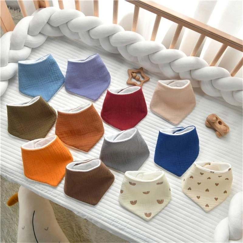 Babero para dentición bebé M76C, babero cómodo para babear, toalla para Saliva, paño algodón para eructar para recién y