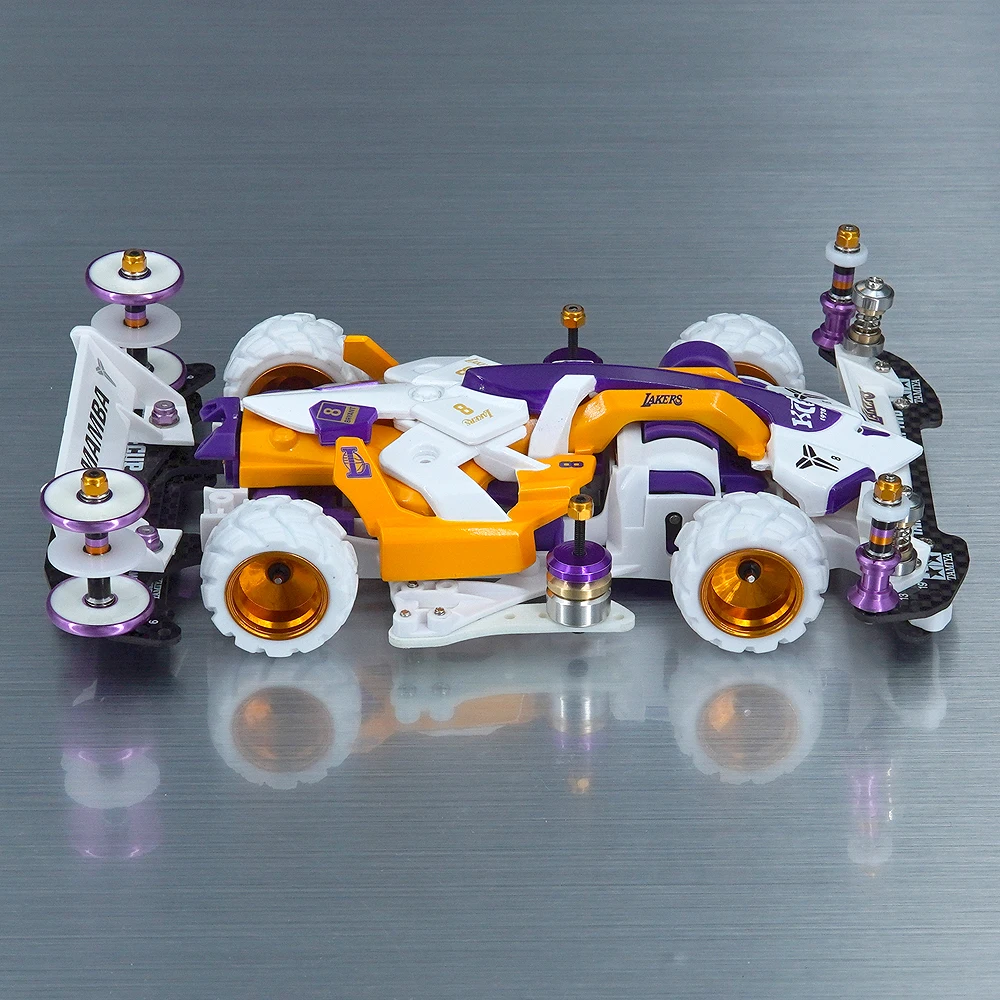 Coche de carreras MINI 4wd ensamblado hecho en casa Edición Mamba con cuerpo pintado - imagen 4