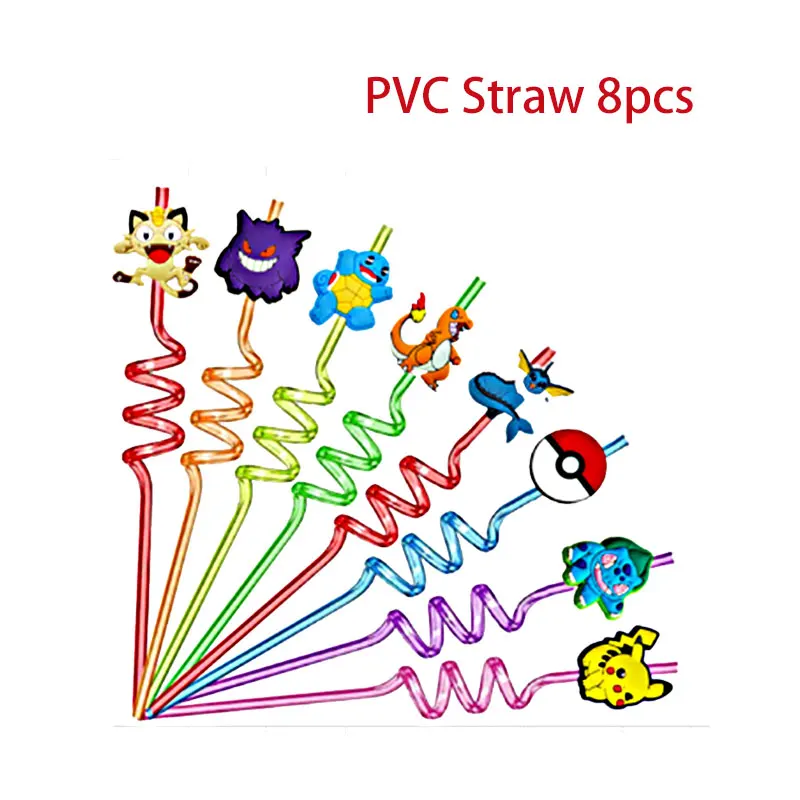 8pcs PVC straws
