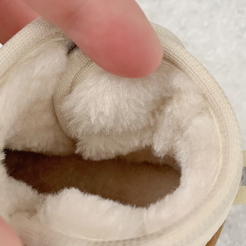 Otoño Invierno, botas de nieve para bebés y niños, zapatos para niños al aire libre, a prueba de viento, impermeables, antideslizantes, suela suave, botas gruesas de felpa para niños - imagen 5