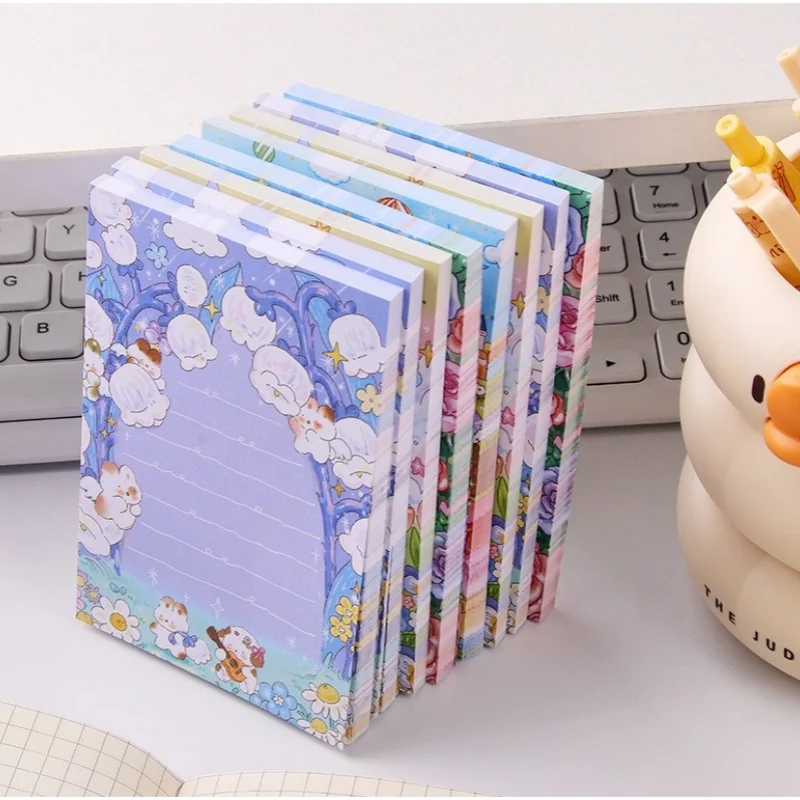 50/200 hojas de notas adhesivas autoadhesivas, Bloc de notas para estudiantes, suministros escolares de oficina impresos, pegatinas de papelería - imagen 5