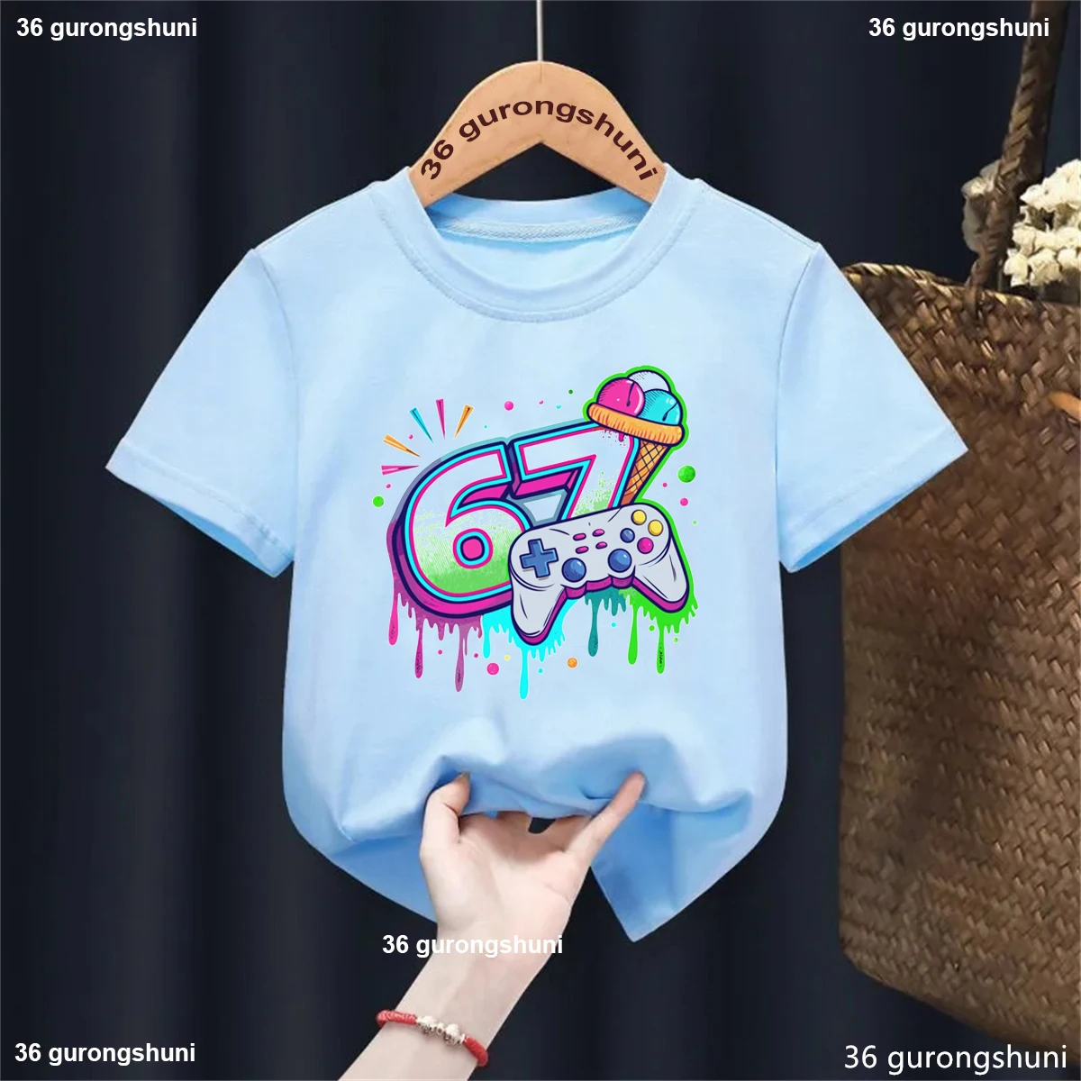 Six Seven 67 Meme Camiseta infantil estampado juego de helado - imagen 5