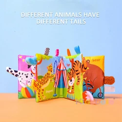 Libro sensorial de colas de animales - Juguete táctil para bebés