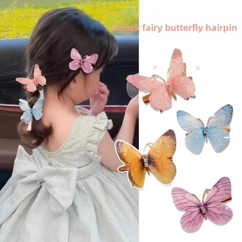 Pinzas para el cabello de mariposa Súper Hada para niñas, pasadores lindos, accesorios para el cabello encantadores, pinzas para flequillo lateral para niños pequeños y niñas pequeñas. - imagen 2