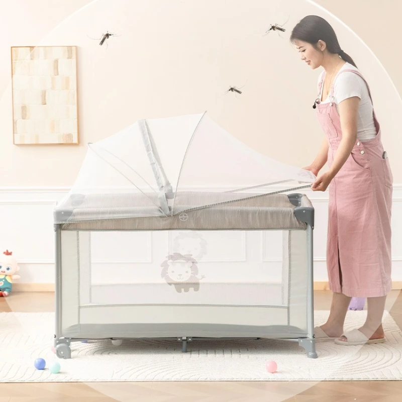 Cuna portátil plegable para bebé con mosquitera y colchón - imagen 2