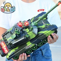 Tanque RC de batalla para niños con luces intermitentes y cargador