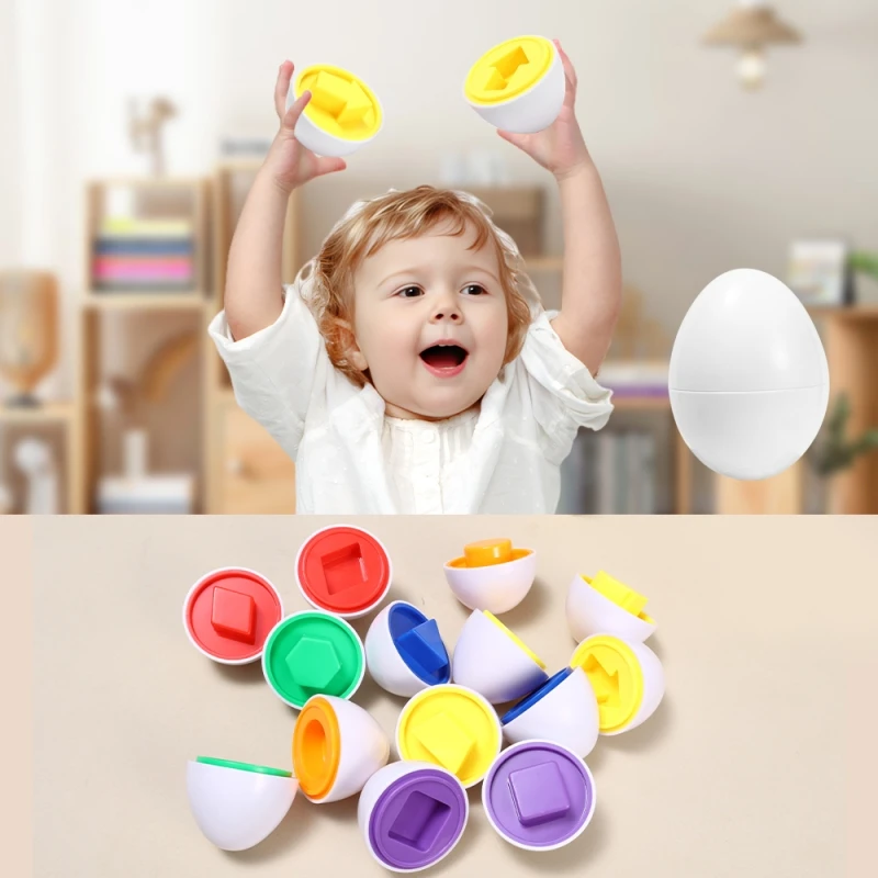 Huevos inteligentes de juguete para niños, formas de Color, juegos de desarrollo, simulación, juguetes educativos, rompecabezas 3D, juguetes sensoriales - imagen 5