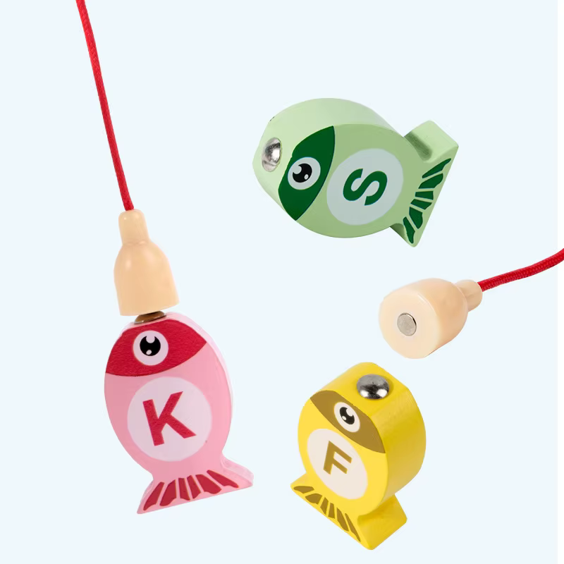 Juego de pesca de madera para niños - Juguetes educativos divertidos - imagen 4