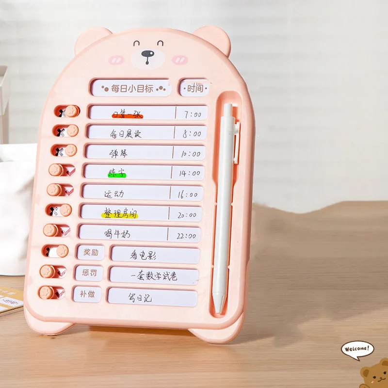 Tabla de recordatorios de horario de tareas diarias, tabla de tareas reutilizable, tablero de planificación portátil para niños, tablero de lista de verificación de notas de actividad - imagen 3