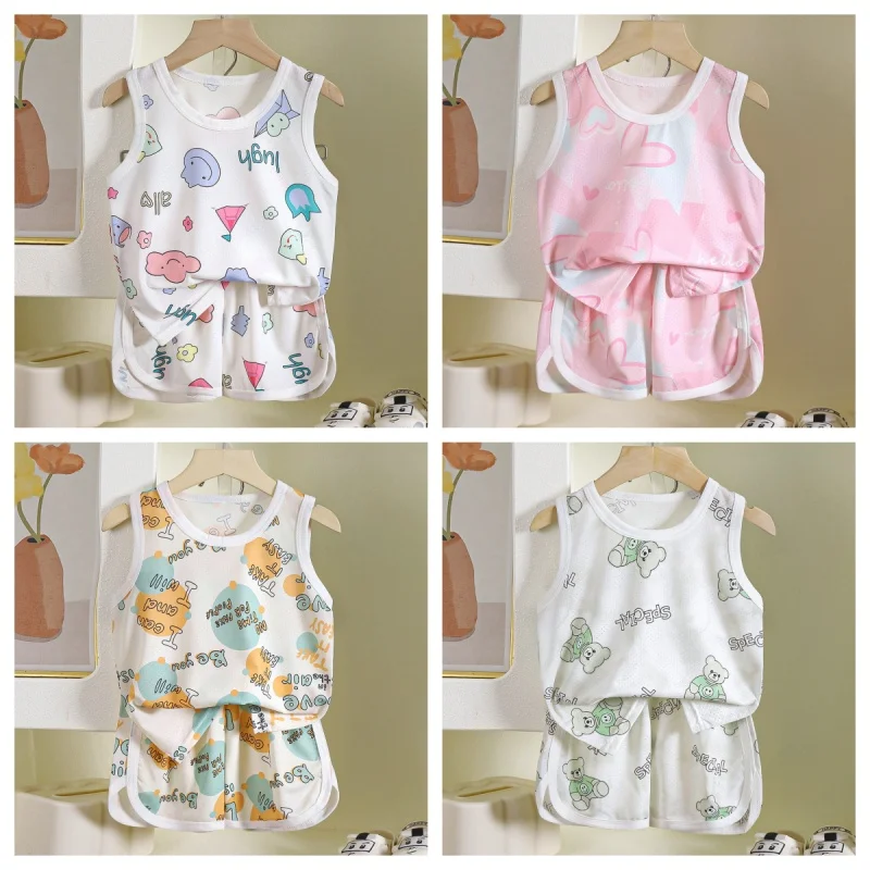 Chaleco y short de seda helada para niños – Verano - imagen 4