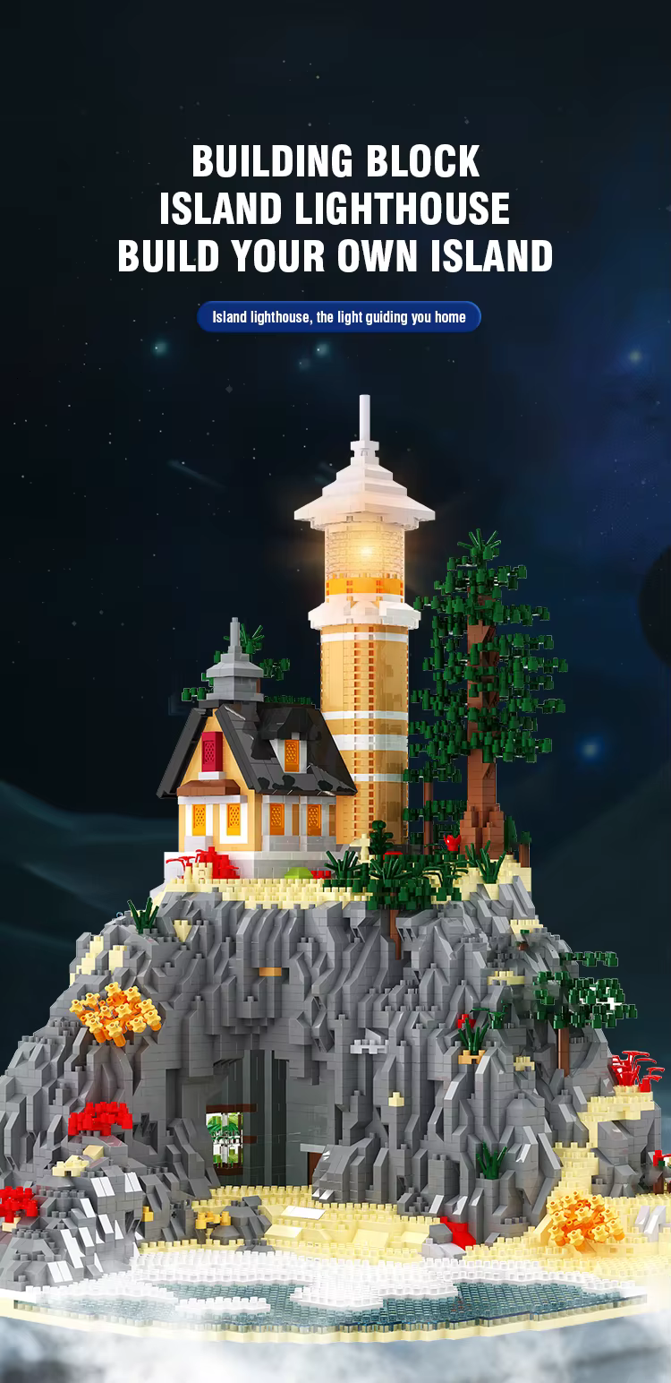Faro LED construido con bloques de construcción