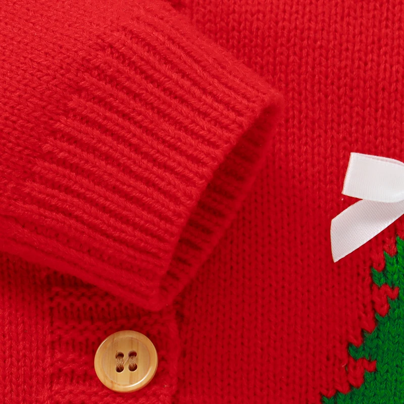 Suéter de Navidad para bebé recién nacido, ropa de Navidad tejida para niño, Tops, jersey, prendas de vestir exteriores de dibujos animados, cárdigan de manga larga para niños y niñas - imagen 4