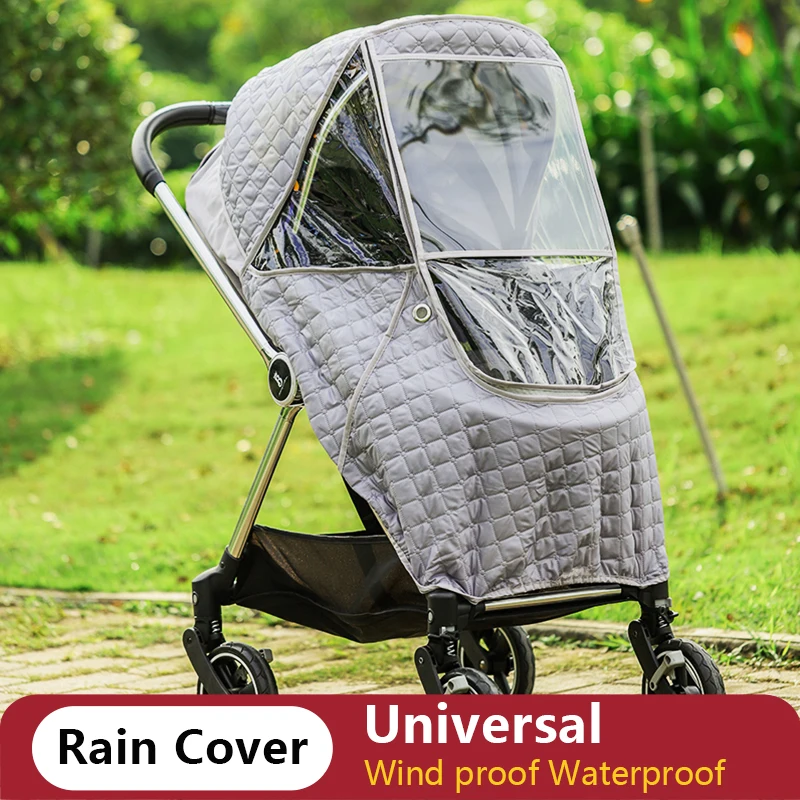 Protector de viento Cubierta de lluvia Universal 2 en 1 Impermeable 2 en 1 Impermeable Invierno Cálido Capucha Cochecito Accesorios