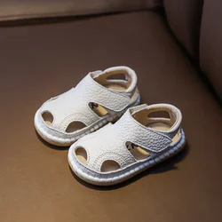 Sandalias de cuero para bebés – Anticolisión y suela suave