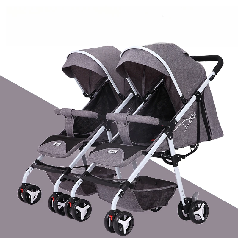 Cochecito doble ultraligero con absorción de impactos 4D, 180 ° Asiento reversible con sombrilla, marco plegable de extracción rápida para exterior/interior - imagen 5