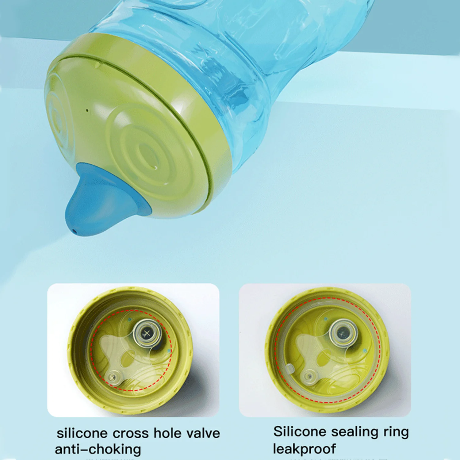 Taza de agua para bebé de 300ML, taza de pico de pato, taza para aprender a beber, taza de leche, a prueba de caídas y fugas, regalo de cumpleaños sin BPA para bebés - imagen 4