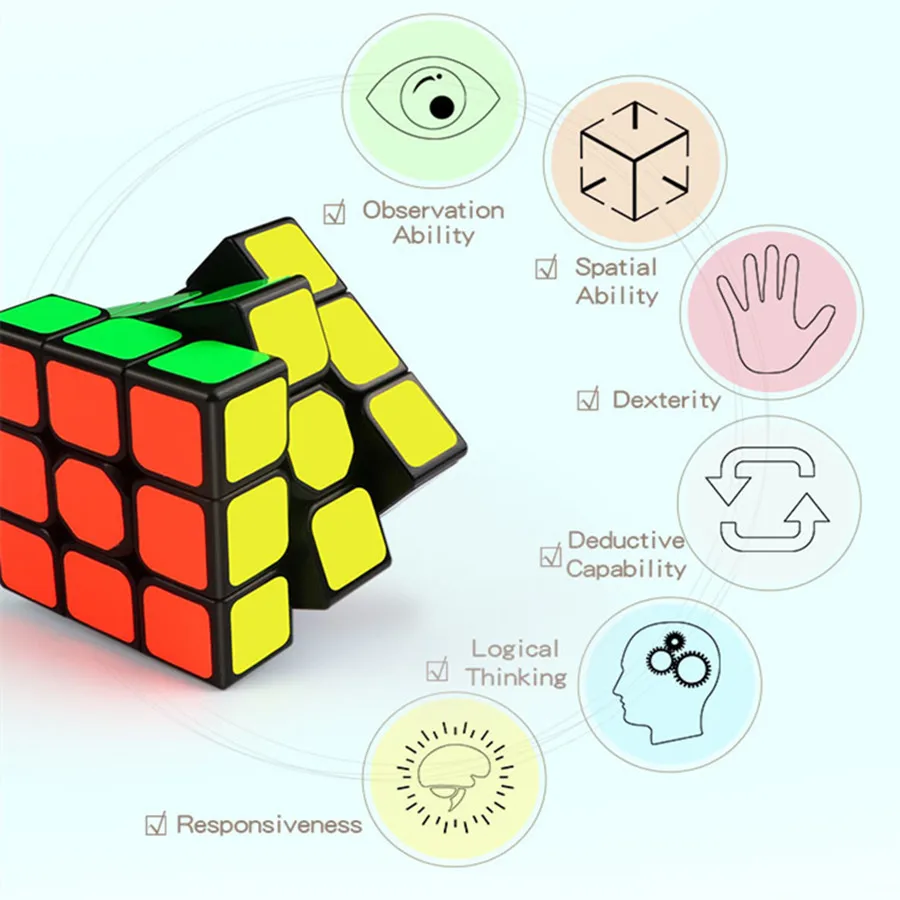 Cubo mágico 3x3 pegatina cubo mágico juguete educativo juguete rompecabezas para niños ​ Regalos de Navidad de cumpleaños de juguete mágico de Cub profesional para niños - imagen 4