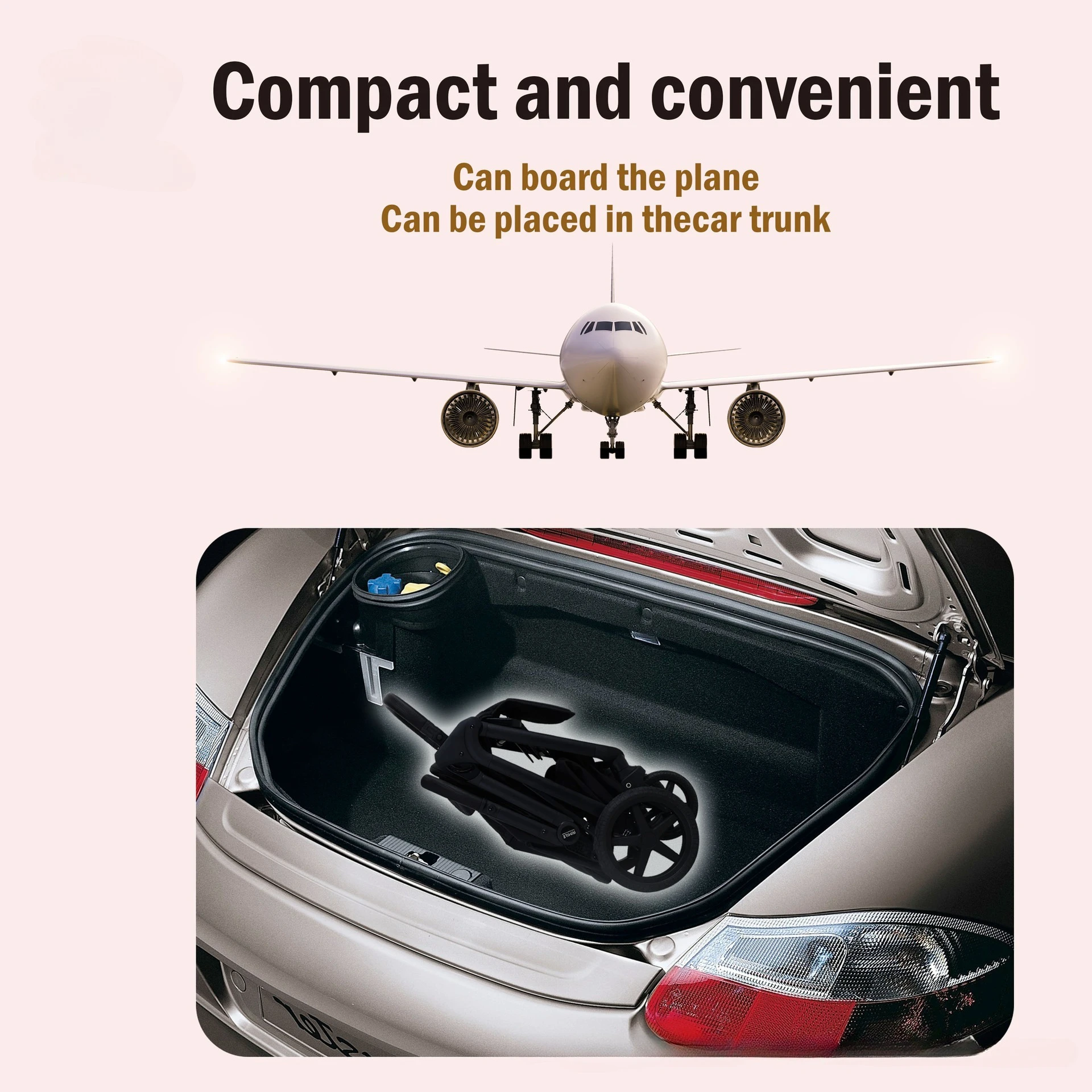 Cochecito de bebé ligero 2 en 1 con función sentada y tumbada Cochecito de bebé recién nacido que absorbe los golpes Cesta para dormir bidireccional - imagen 5