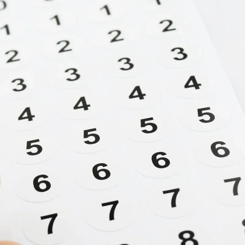 12 hojas de números redondos blancos 0-9, pegatinas autoadhesivas para álbum de recortes, etiquetas circulares redondas - imagen 2